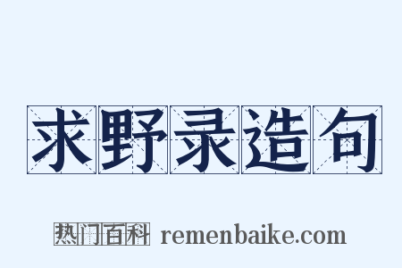 求野录造句是什么意思的图片